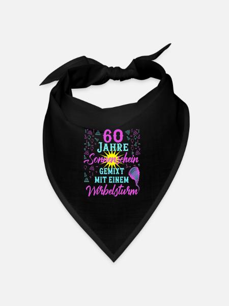 60 Geburtstag Frauen Geschenk 60 Jahre Geburtstag - Bandana Dreieckstuch - Schwarz