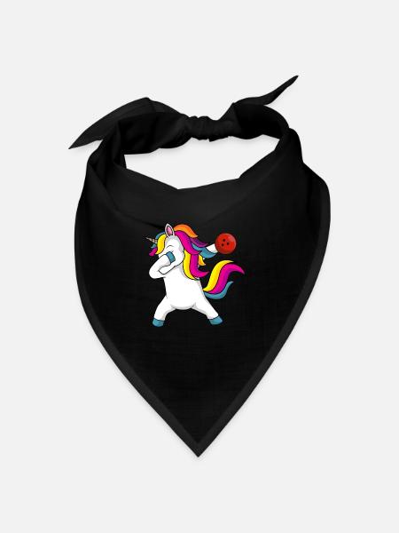 Einhorn-Bowling - Bandana Dreieckstuch - Schwarz