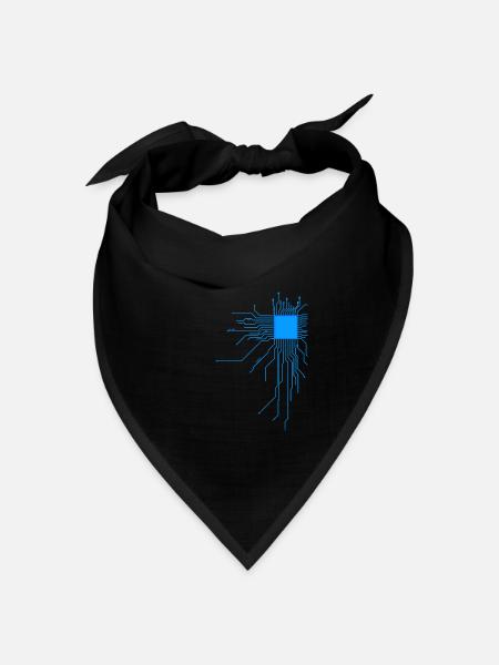 platine blau computer pc Admin Core cpu Nerd code - Bandana Dreieckstuch - Schwarz