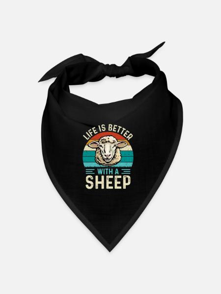 Witziges Schaf, Schafe nicht nur für Schäfer - Bandana Dreieckstuch - Schwarz