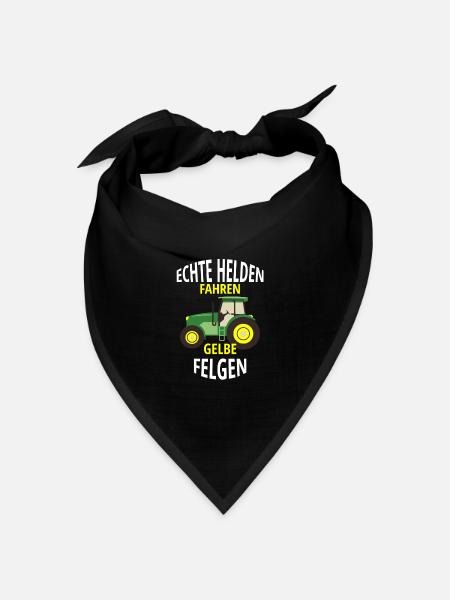 Landwirt Echte Helden fahren gelbe Felgen - Bandana Dreieckstuch - Schwarz