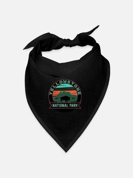 Yellowstone Nationalpark Design. - Bandana Dreieckstuch - Schwarz