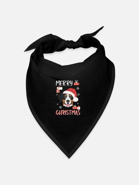 Berner Sennenhund Weihnachten - Bandana Dreieckstuch - Schwarz