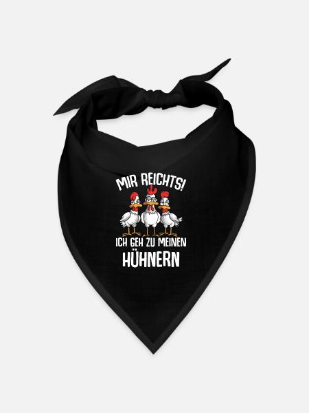 Mir reichts ich geh zu meinen Hühnern - Bandana Dreieckstuch - Schwarz