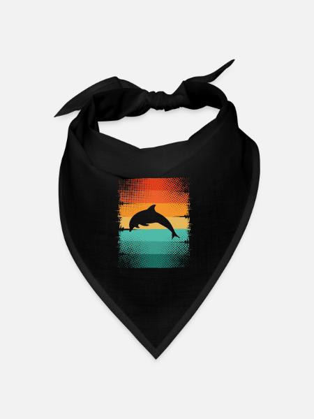 Delfin - Bandana Dreieckstuch - Schwarz