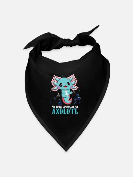 Animal Axolotl Spirit Cartoon Cute Kawaii Axolotl - Bandana Dreieckstuch - Schwarz