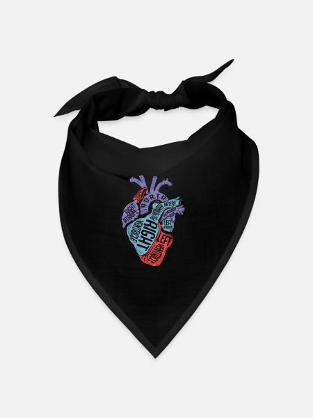 Herzspezialist Anatomie Arzt - Bandana Dreieckstuch - Schwarz