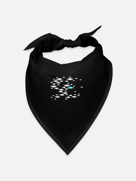 Gegen den Strom schwimmen Fische im Meer - Bandana Dreieckstuch - Schwarz