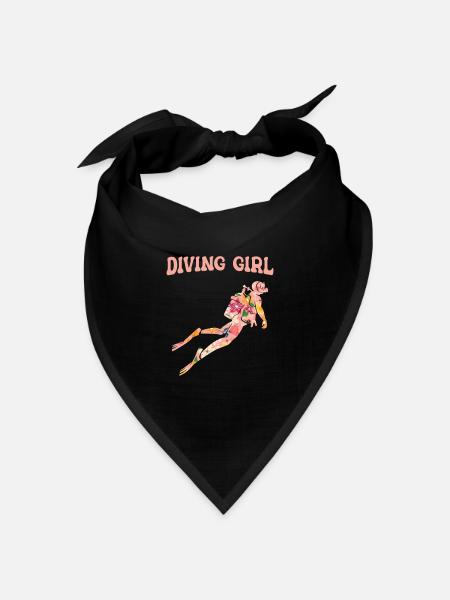 Scuba Tauchen Taucher Tauchsport - Bandana Dreieckstuch - Schwarz