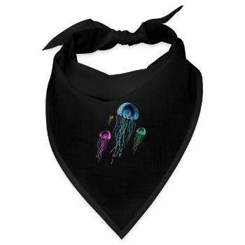 Qualle - Bandana Dreieckstuch - Schwarz - Vorne
