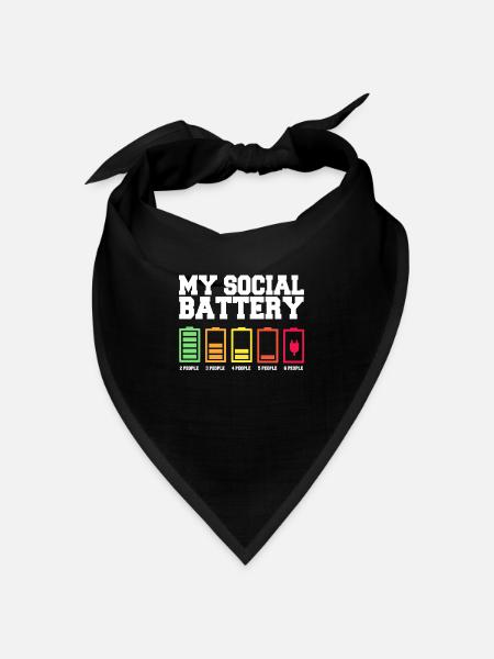 Meine Soziale Batterie Ist Niedrig - Bandana Dreieckstuch - Schwarz