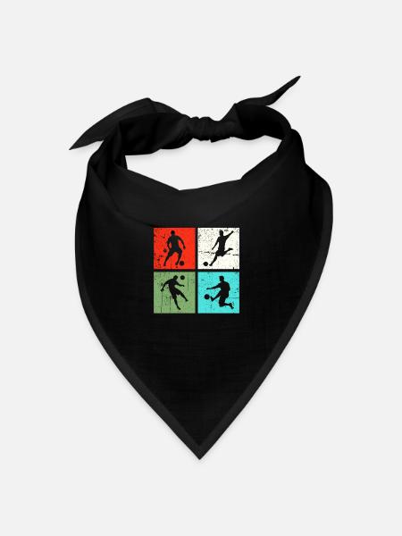Fußball Fußballer Retro - Bandana Dreieckstuch - Schwarz