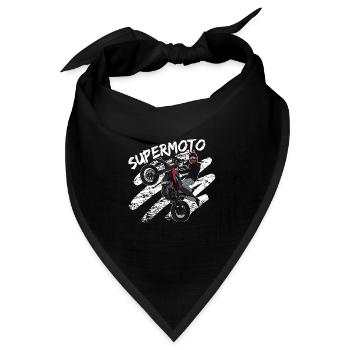 Supermoto / Supermotard / Supermoto Wheelie - Bandana Dreieckstuch - Schwarz - Vorne
