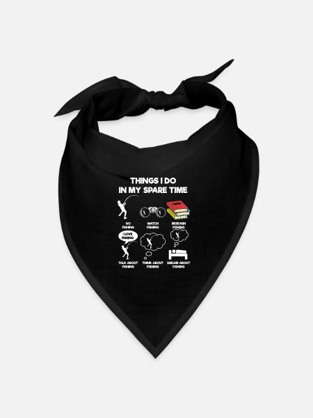 Angeln - Bandana Dreieckstuch - Schwarz