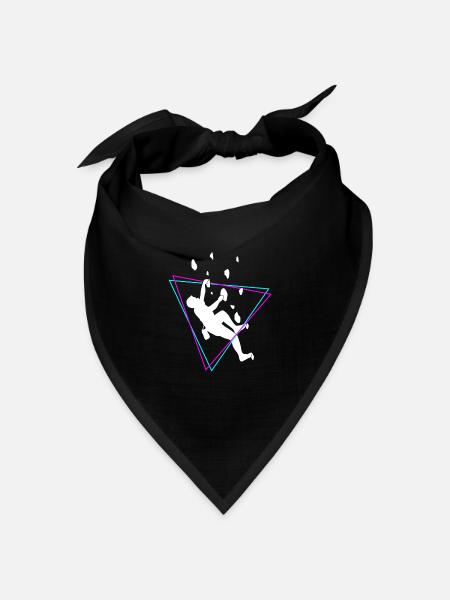 Kletterer Bergsteiger Kletterwand Retro Geschenk - Bandana Dreieckstuch - Schwarz
