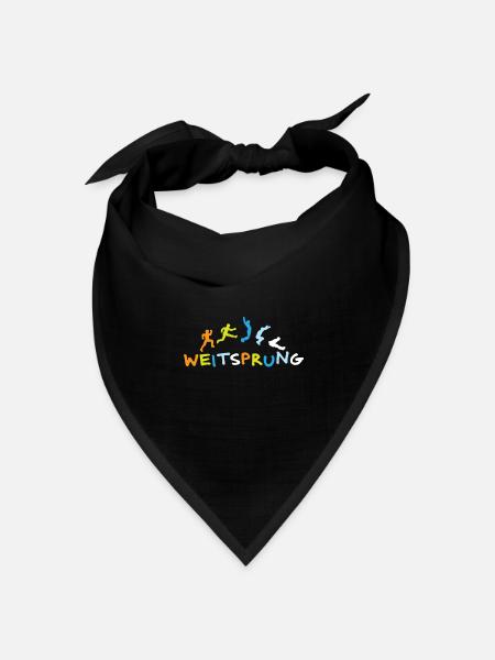 Weitsprung Leichtathletik Springen Sprung Anlauf - Bandana Dreieckstuch - Schwarz