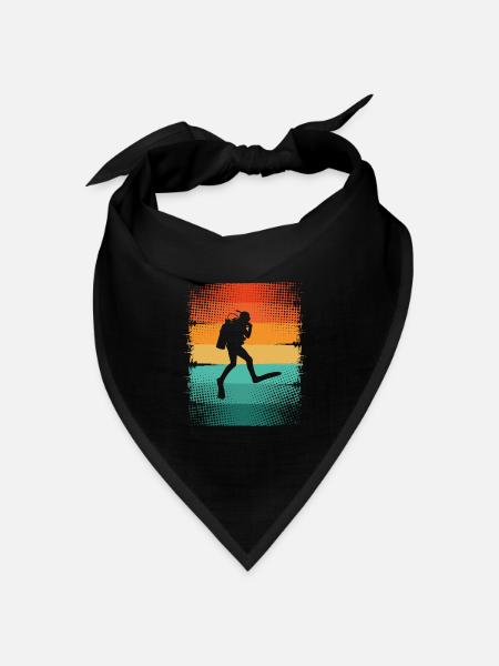 Taucher Tauchen - Bandana Dreieckstuch - Schwarz