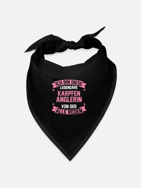 Angeln Angler Anglerin Karpfen - Bandana Dreieckstuch - Schwarz