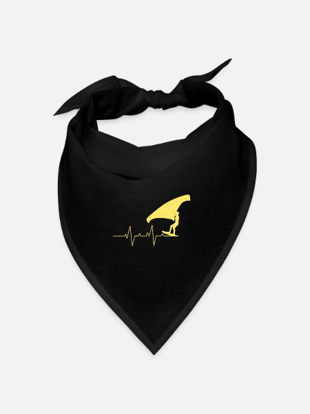 Wing Surf Herzschlag Wing Foiler Herz Wing Foil - Bandana Dreieckstuch - Schwarz