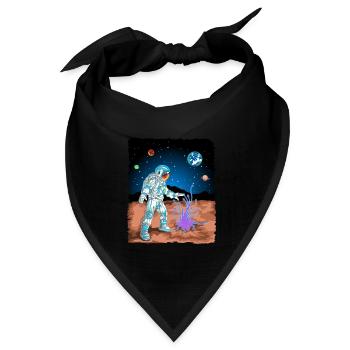 Astronaut auf dem Mars - Bandana Dreieckstuch - Schwarz - Vorne