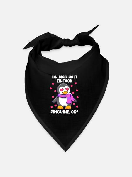Ich mag einfach Pinguine, ok? Pinguin - Bandana Dreieckstuch - Schwarz