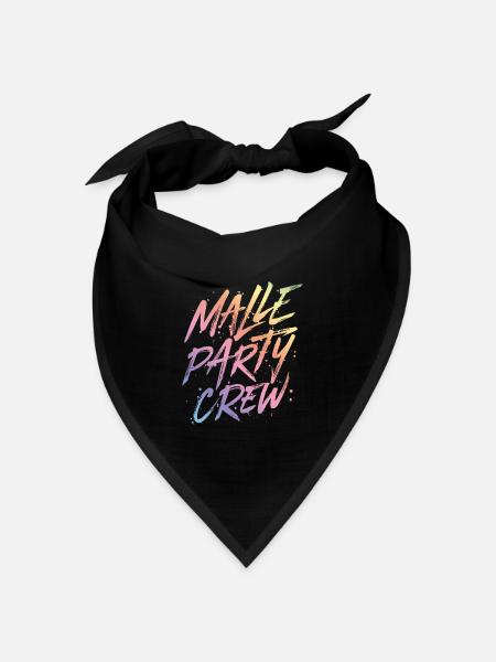 malle party crew bunt - Bandana Dreieckstuch - Schwarz