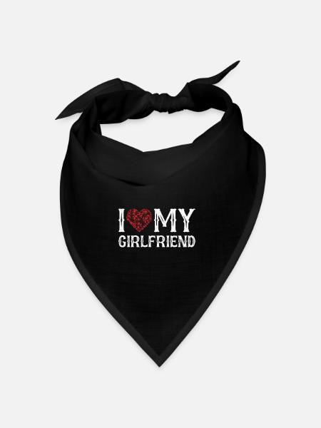 Ich Liebe Meine Freundin Shirt - Bandana Dreieckstuch - Schwarz