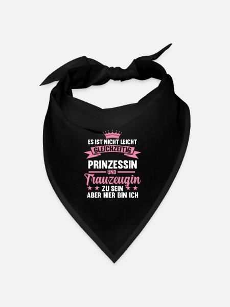 Prinzessin Trauzeugin - Bandana Dreieckstuch - Schwarz