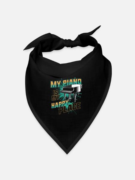 Piano Teacher Pianist My Piano Is - Bandana Dreieckstuch - Schwarz