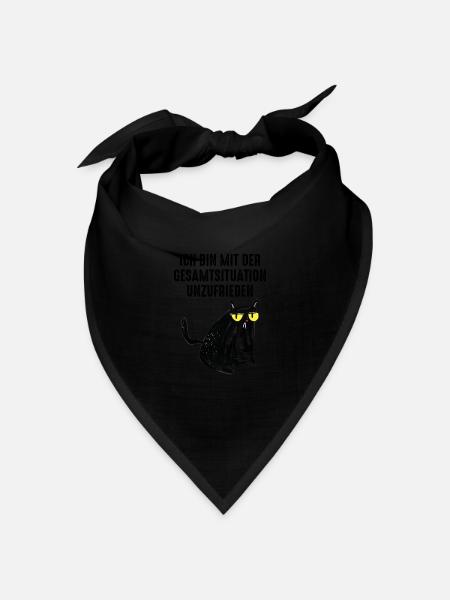 Ich Bin Mit Der Gesamtsituation Unzufrieden Katze - Bandana Dreieckstuch - Schwarz