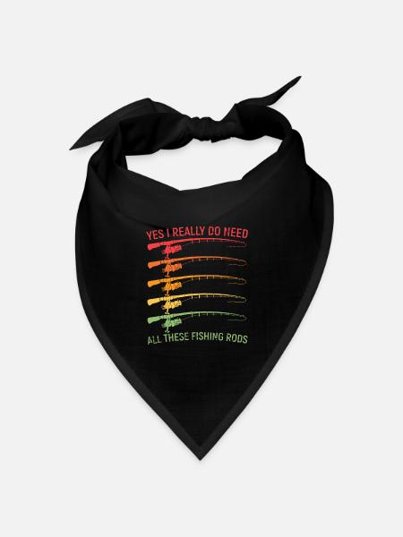 Angeln - Bandana Dreieckstuch - Schwarz