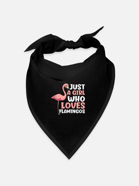 Just a girl who loves Flamingos Damen - Bandana Dreieckstuch - Schwarz