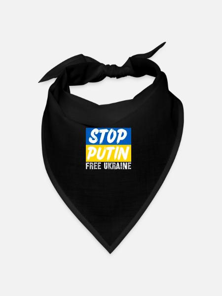 Stop Putin - Bandana Dreieckstuch - Schwarz