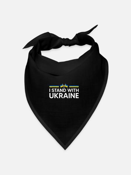 Ich stehe an der Seite der Ukraine - Bandana Dreieckstuch - Schwarz