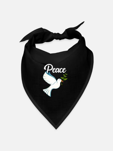 PEACE Friedenstaube - Bandana Dreieckstuch - Schwarz