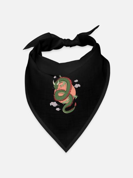 Chinesischer Drache - Bandana Dreieckstuch - Schwarz