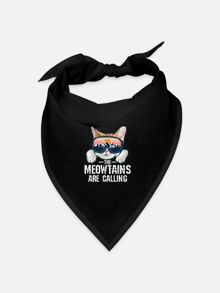 The meowtains are calling - Bandana Dreieckstuch - Schwarz