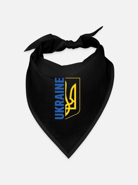 Ukraine Flagge Symbol - Bandana Dreieckstuch - Schwarz