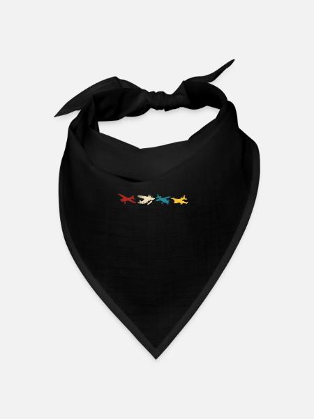 Airplane Pilot Vintage - Bandana Dreieckstuch - Schwarz