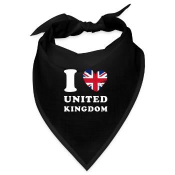 England I love United Kingdom - Bandana Dreieckstuch - Schwarz - Vorne