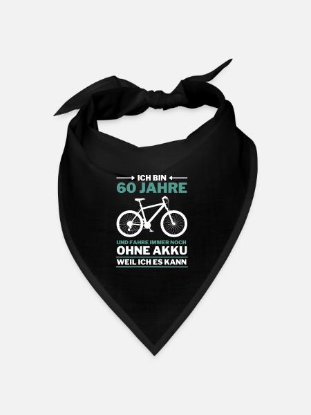 60 Jahre 60. Geburtstag Fahrrad ohne Akku - Bandana Dreieckstuch - Schwarz