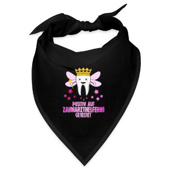 Zahnarzthelferin Zahnarzt Zähne Zahn ZFA - Bandana Dreieckstuch - Schwarz - Vorne