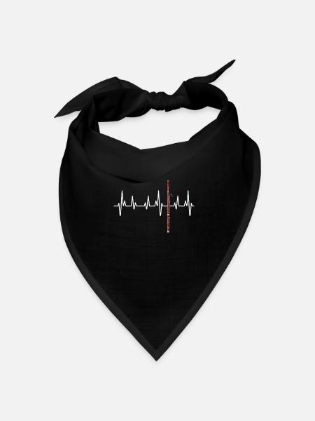 Fagott Herzschlag Fagottspieler Band Orchester - Bandana Dreieckstuch - Schwarz