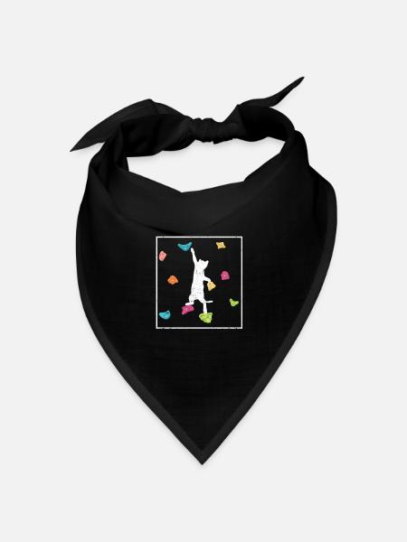 Lustiger Bouldering-Katzenkletterer Niedliche Katz - Bandana Dreieckstuch - Schwarz