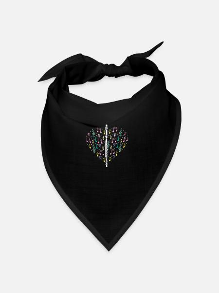 Querflöte I Musikinstrument Orchester Motiv für - Bandana Dreieckstuch - Schwarz