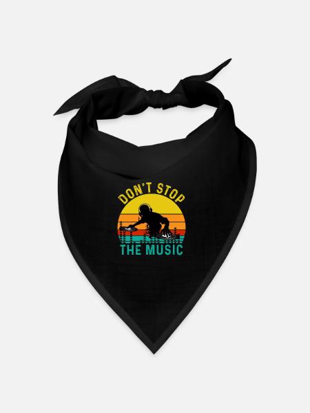 DJ Musik Techno Dance Party Geschenk - Bandana Dreieckstuch - Schwarz