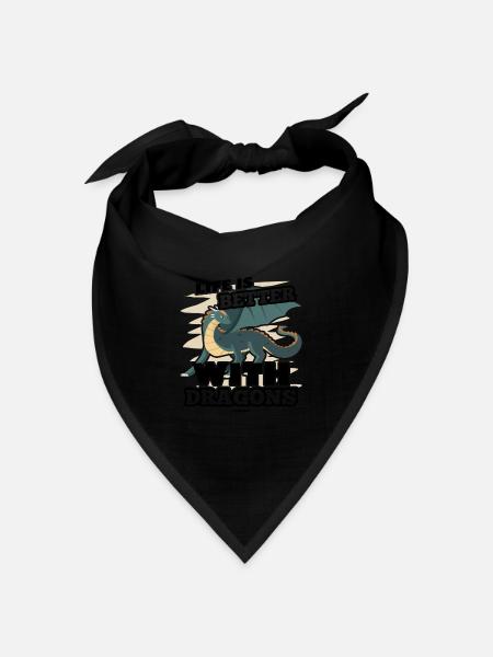 Life Is Better With Dragons - Bandana Dreieckstuch - Schwarz