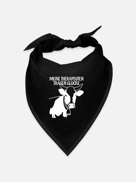 Allgäu Kuh mit Glocke Kuhglocke Allgäuer - Bandana Dreieckstuch - Schwarz