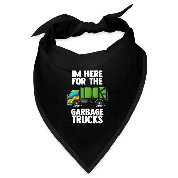 Müllauto Müllmann Entsorgung Recycling Garbage - Bandana Dreieckstuch - Schwarz - Vorne