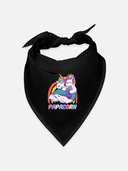 Papa Tochter Papacorn Vater Tochter Herren - Bandana Dreieckstuch - Schwarz